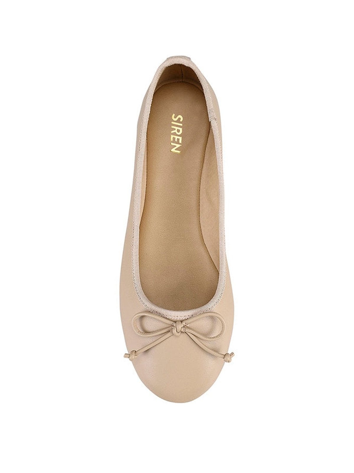 Nude Leather Ballet Flats.