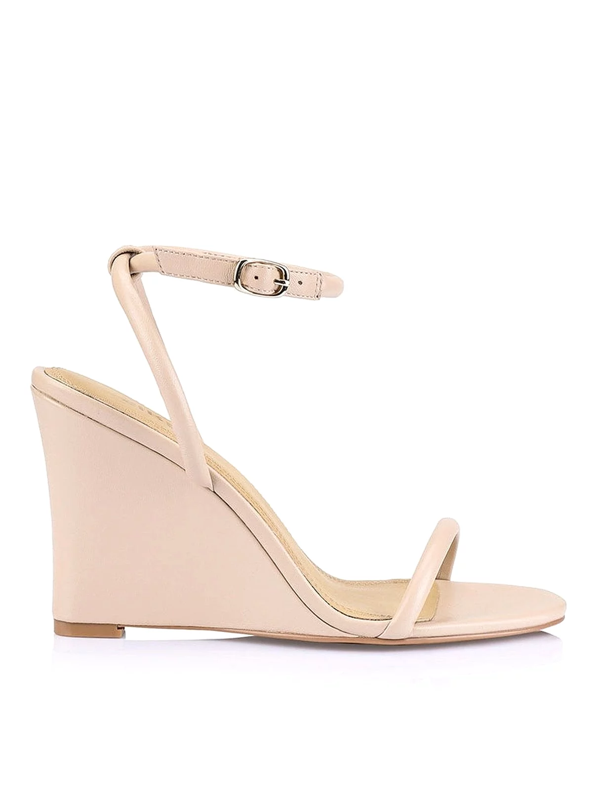 Nude Leather Bebe Wedge Sandals - Buy Online Now