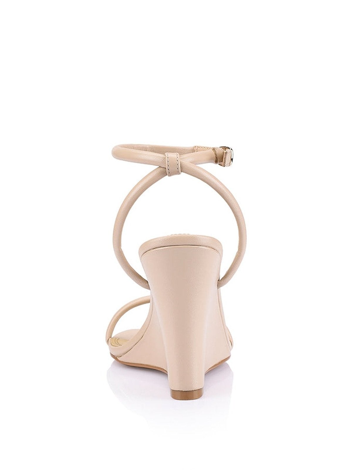 Nude Leather Bebe Wedge Sandals