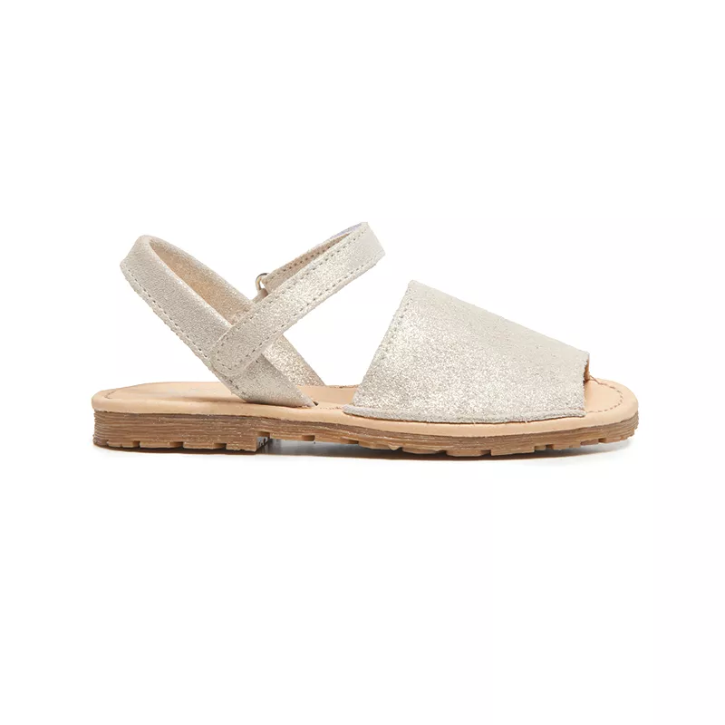 Nude Shimmer Leather Sandals