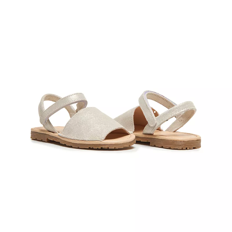 Nude Shimmer Leather Sandals