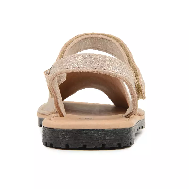 Nude Shimmer Leather Sandals