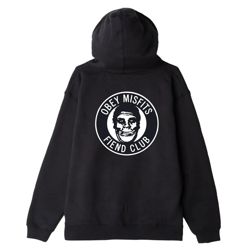 OBEY MISFITS FIEND CLUB PULLOVER HOOD BLACK