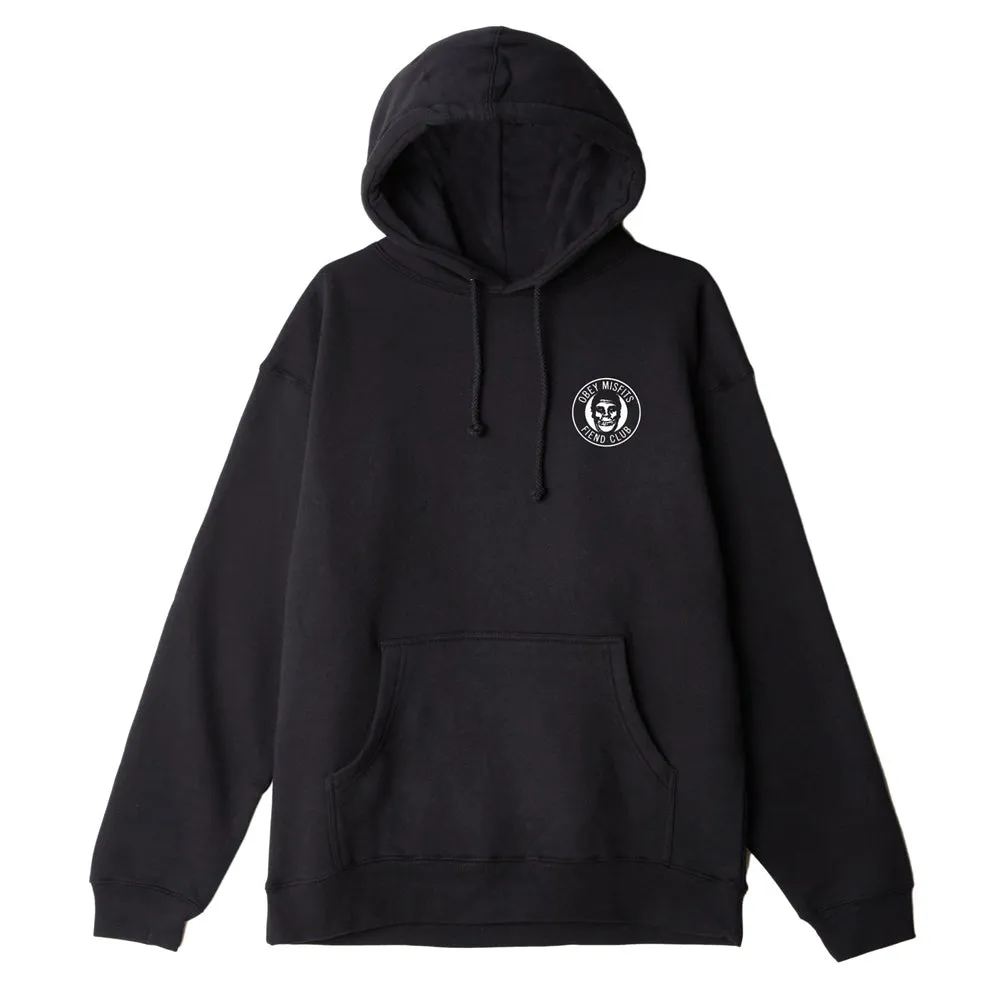 OBEY MISFITS FIEND CLUB PULLOVER HOOD BLACK