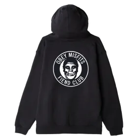 OBEY MISFITS FIEND CLUB PULLOVER HOOD BLACK