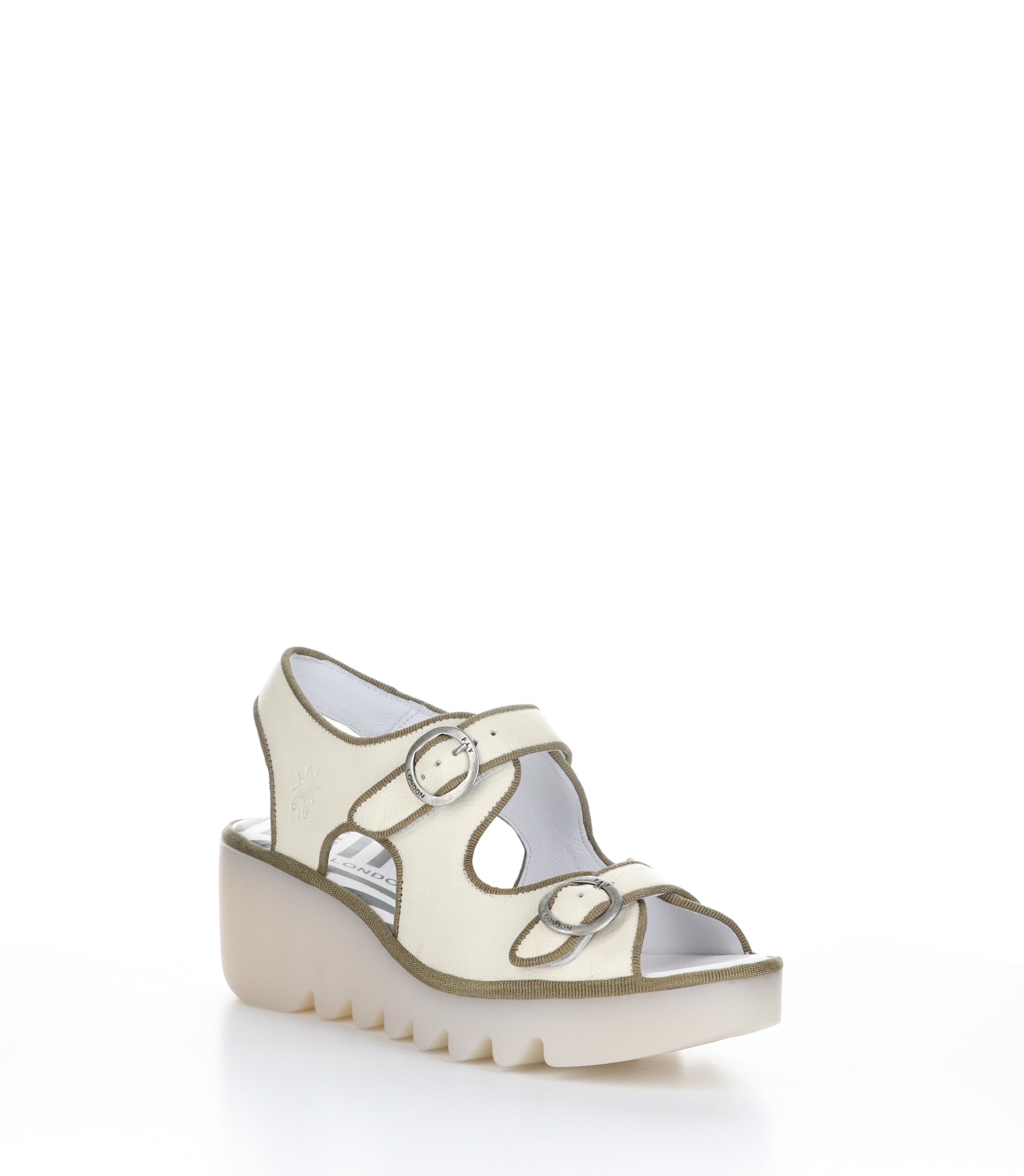 Off White Wedge Sandals by BARA355FLY