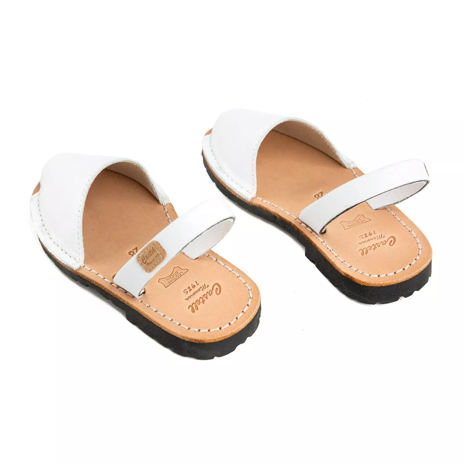 Open Toe Leather Menorcan Sandal for Kids - Iker 1097 Piel