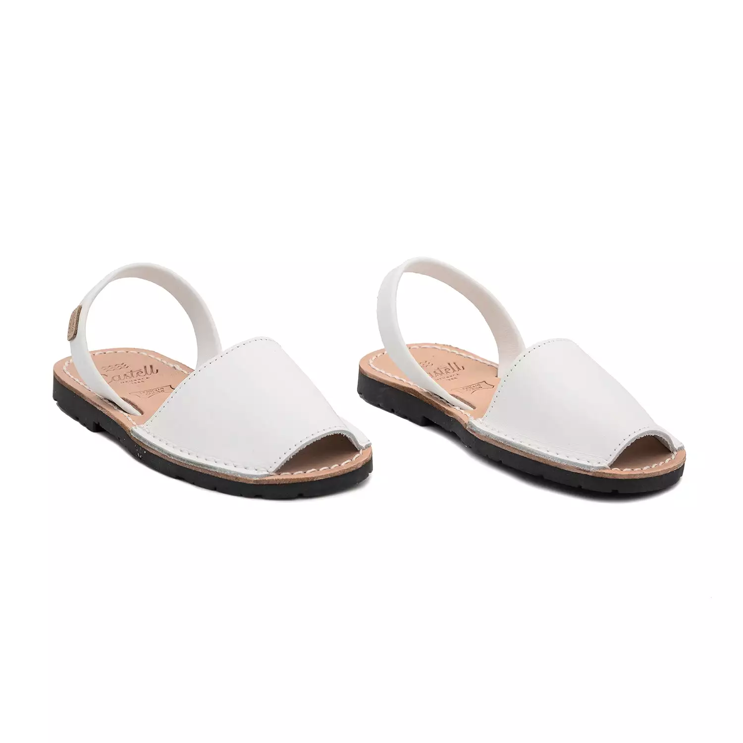 Open Toe Leather Menorcan Sandal for Kids - Iker 1097 Rustic