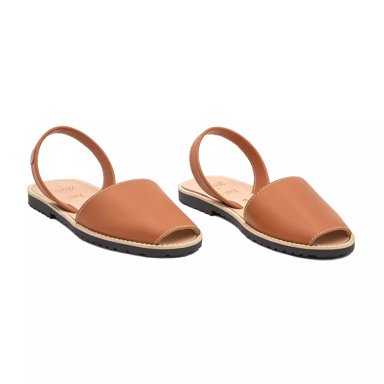 Open Toe Leather Menorcan Sandal With Sling Back - Madona 1056 Ciervo