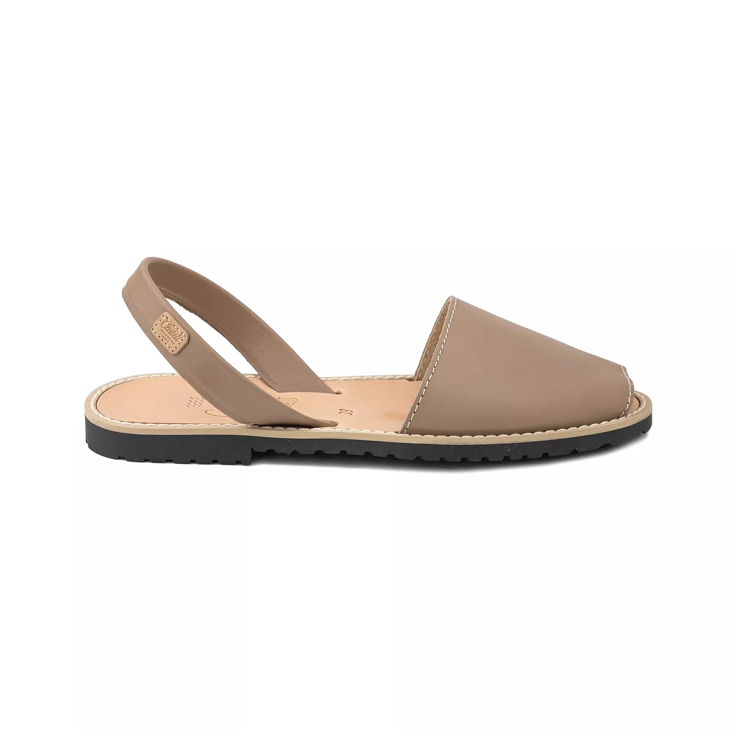 Open Toe Leather Menorcan Sandal With Sling Back - Madona 1056 Ciervo