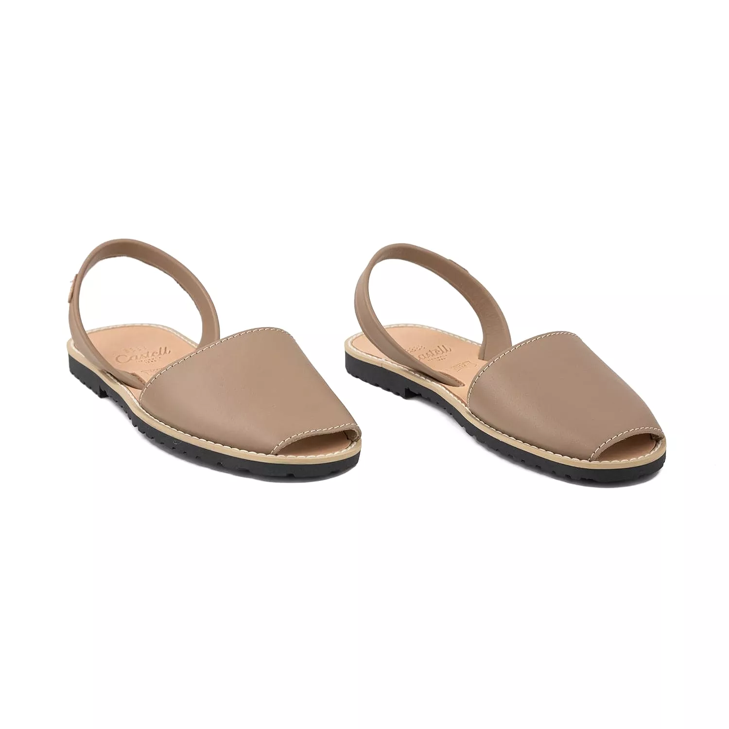 Open Toe Leather Menorcan Sandal With Sling Back - Madona 1056 Ciervo