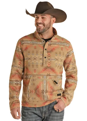 Panhandle Slim Men's Aztec Henley Taupe Pullover - Shop Now