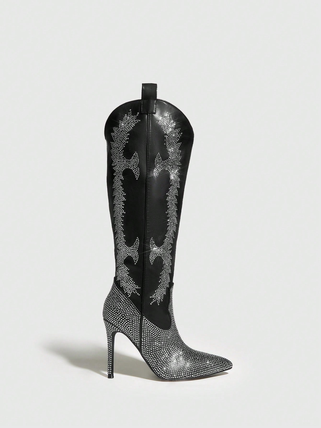 Party Stiletto Fashion Boots | Pointed Toe | Rhinestones