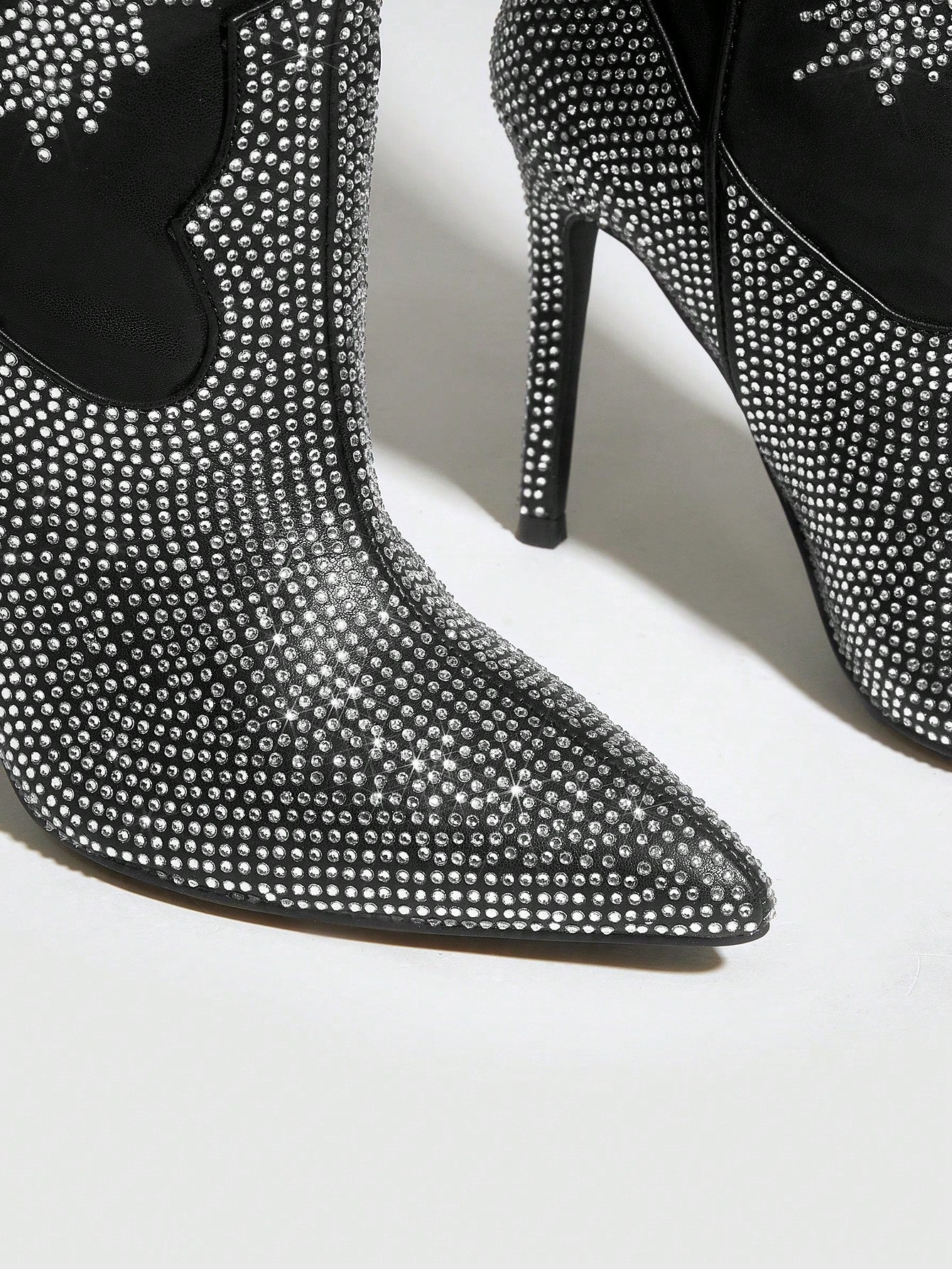 Party Stiletto Fashion Boots | Pointed Toe | Rhinestones