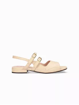 Pax Vegan Apple Leather Beige Slingback Sandals