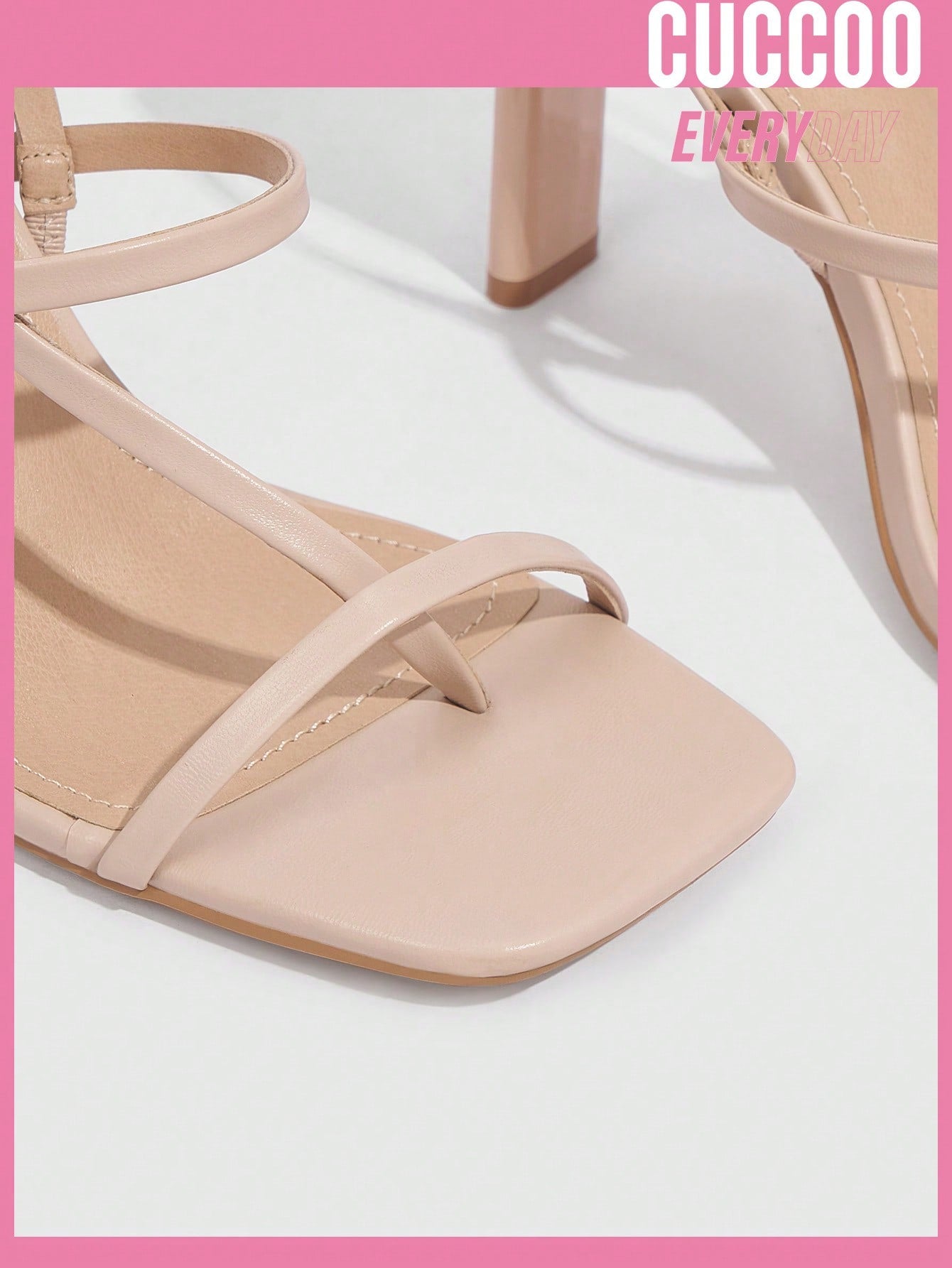 Peep Toe Slip-On High Heel Sandals for Women's Spring and Summer Fashion.