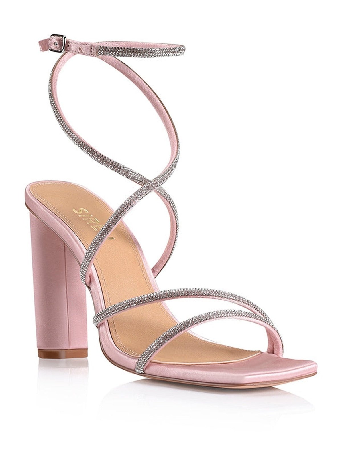 Pia Block Heel Sandals - Pink Satin/ Glitter - Top Search Result on Google