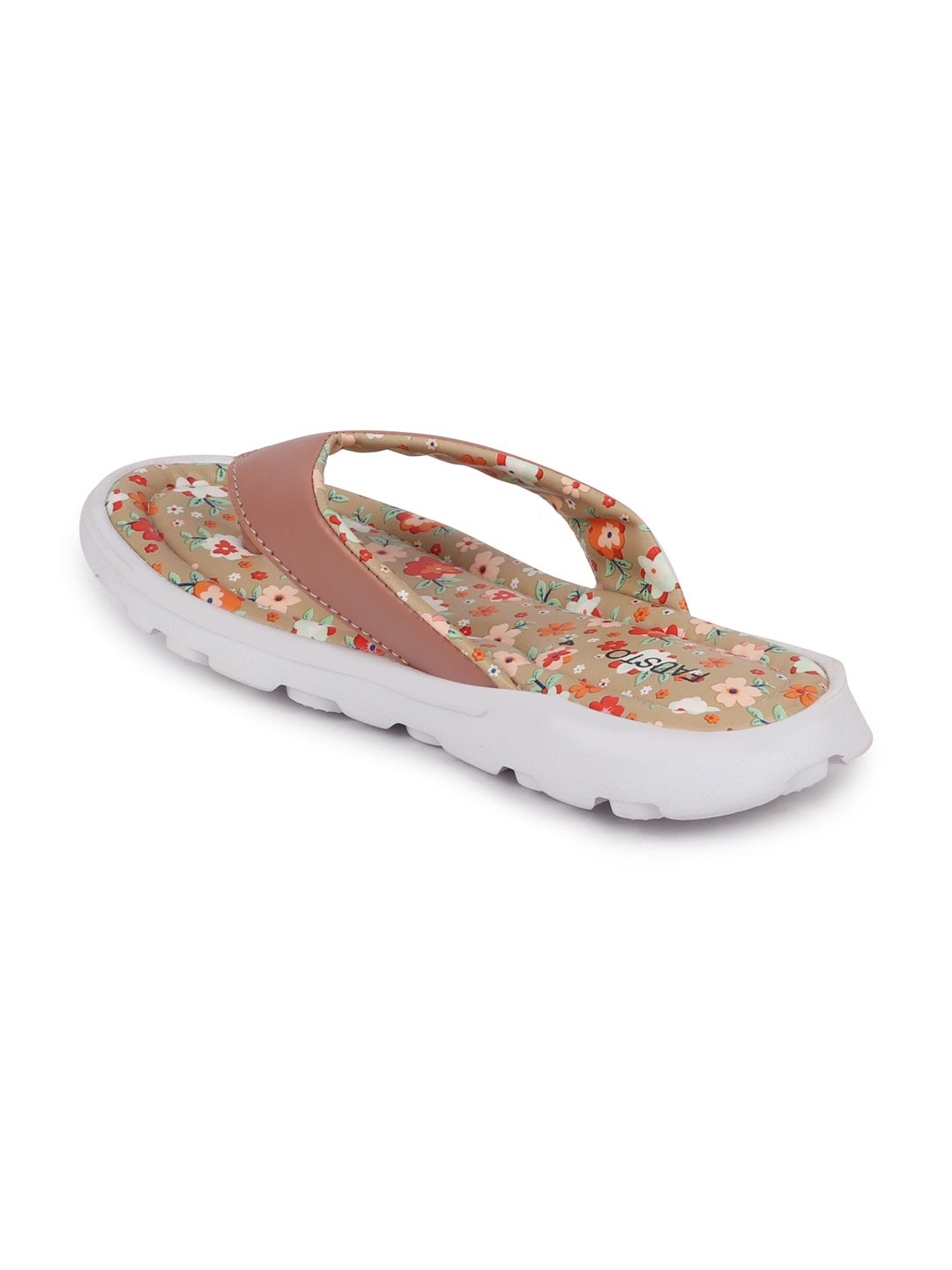 Pink floral slippers for women