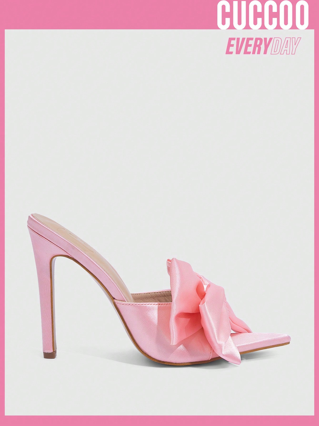 Pink Stiletto High Heel Sandals with Elegant Bowknot Design for Spring and Summer.