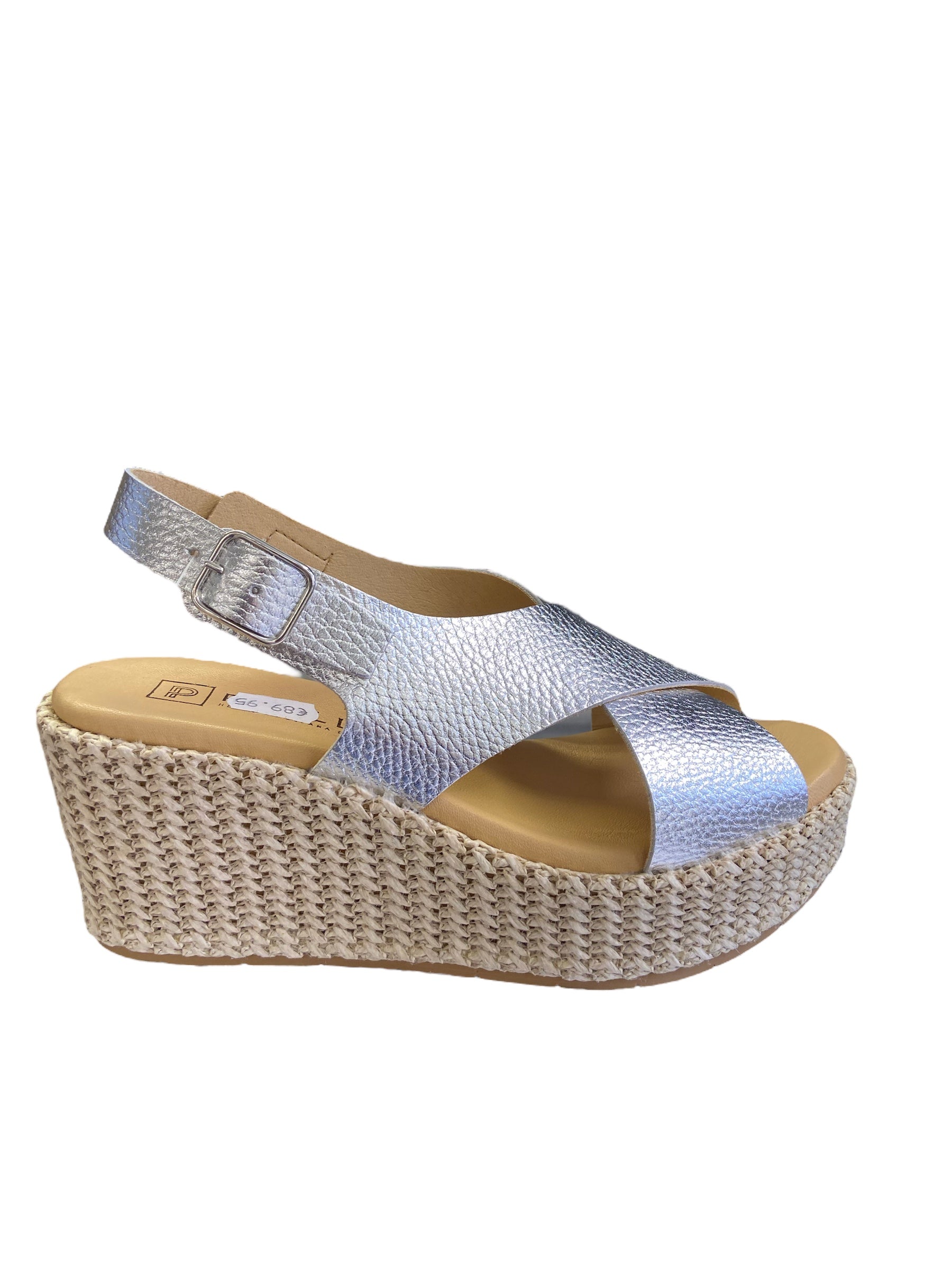 Pitillos Silver Wedge Sandal Espadrille