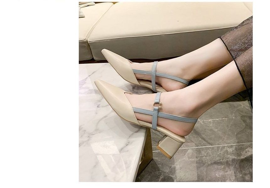 Pointed Chunky Heeled Sandals