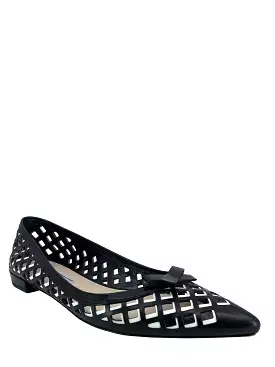 PRADA Ballet Flats Perforated Leather Size 7.5