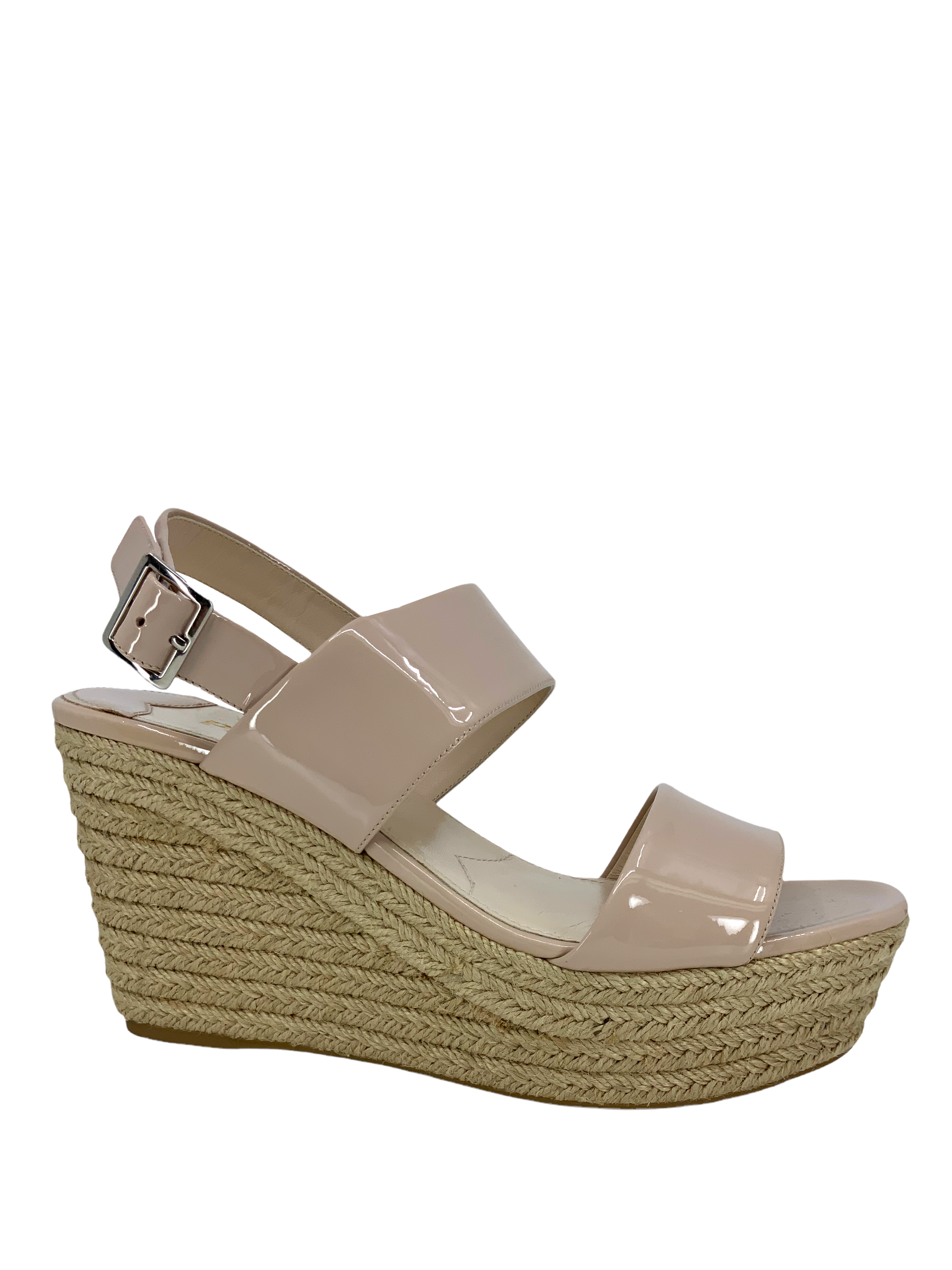 Prada Patent Leather Espadrille Wedge Sandals | Size 8.5 | Buy Now!