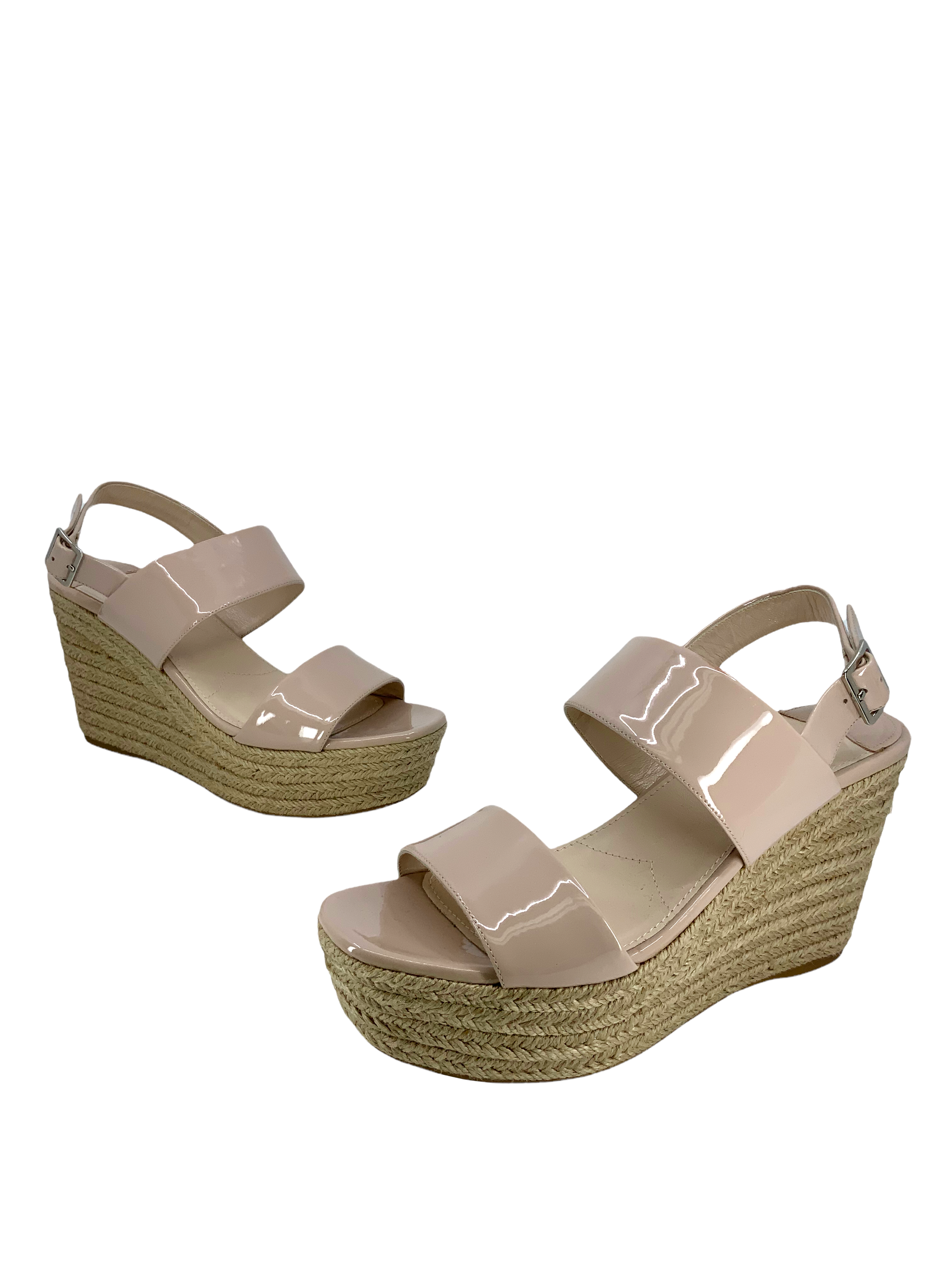 Prada Patent Leather Espadrille Wedge Sandals | Size 8.5 | Buy Now!