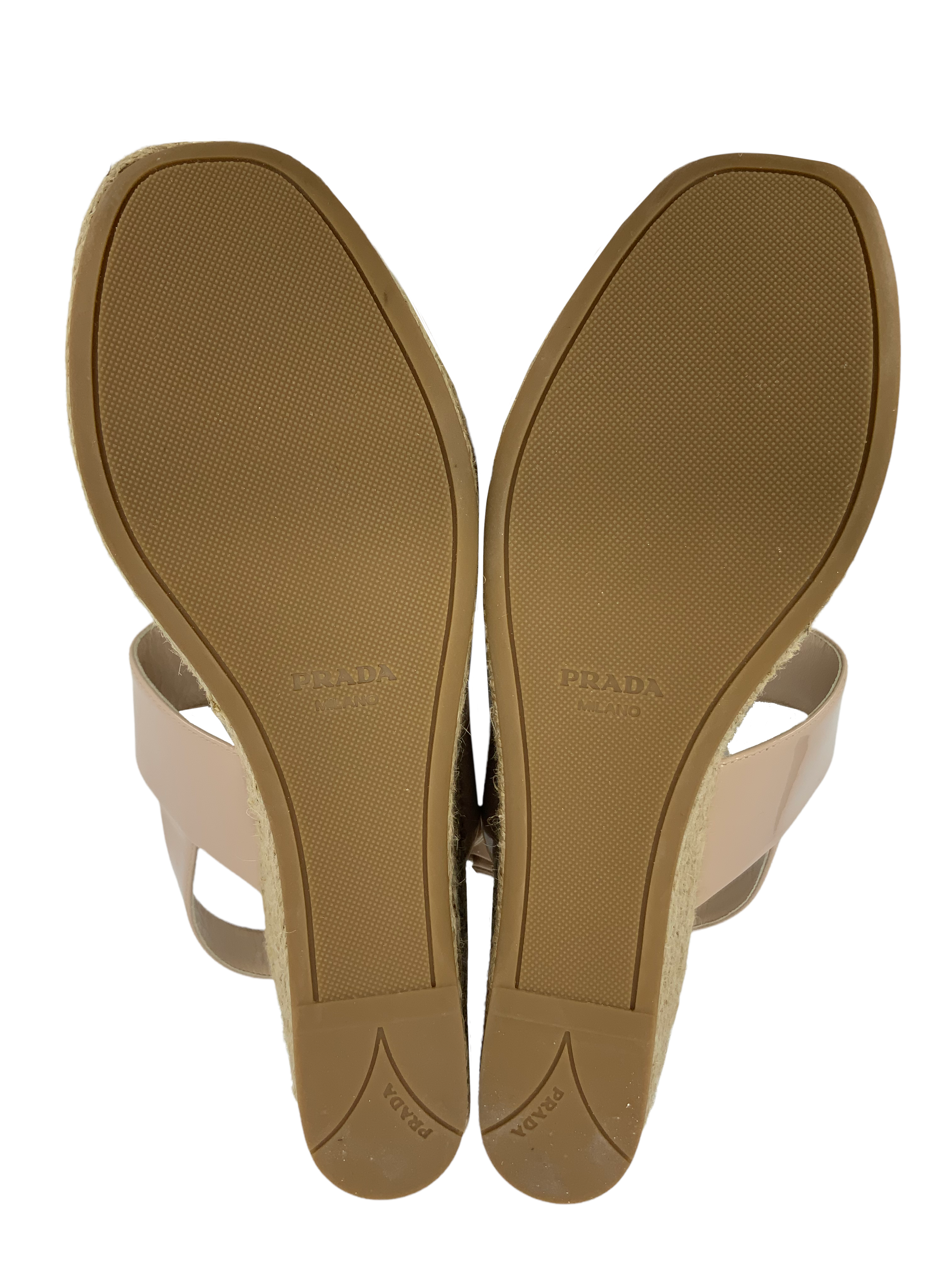 Prada Patent Leather Espadrille Wedge Sandals | Size 8.5 | Buy Now!