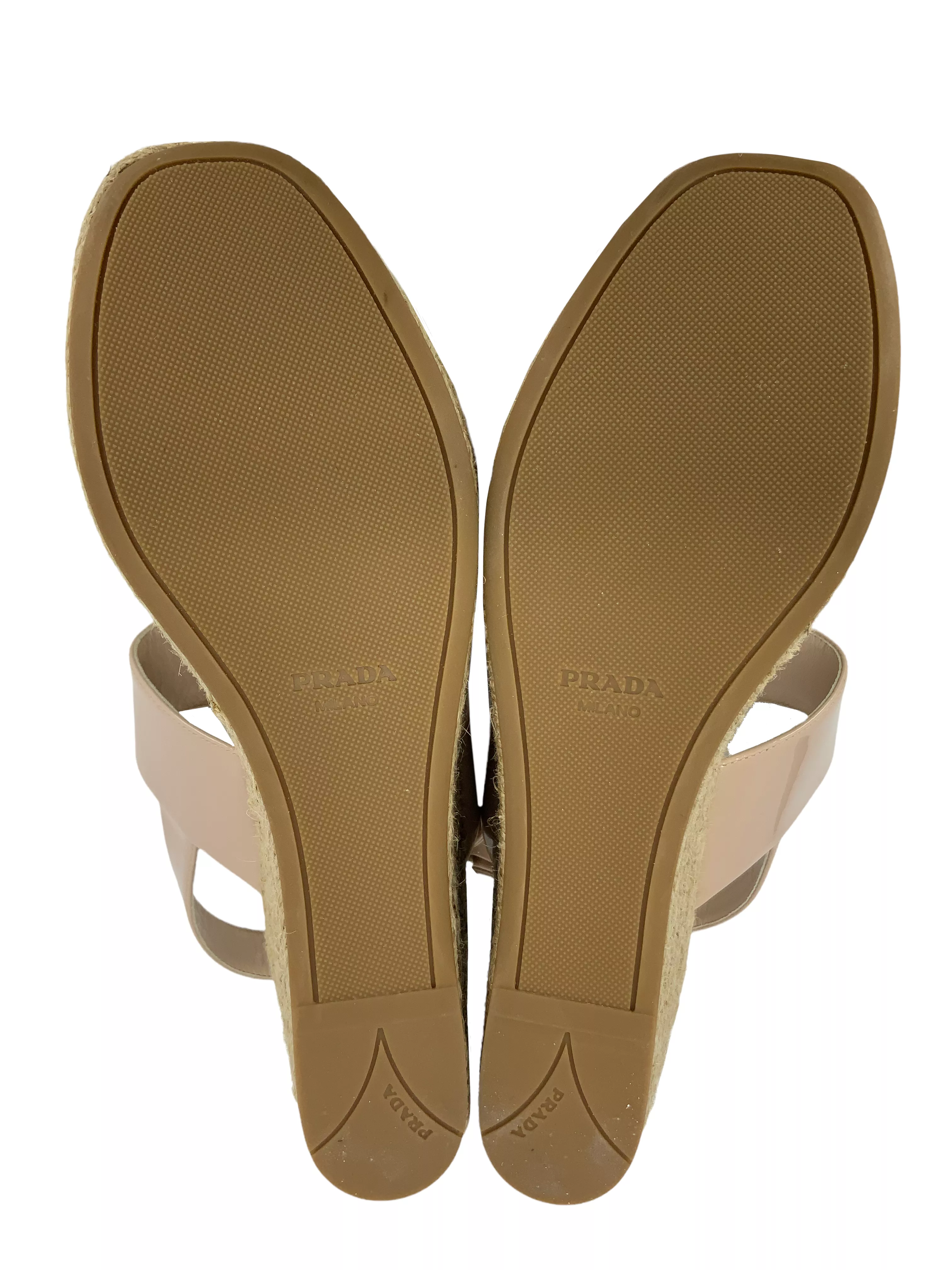 Prada Patent Leather Wedge Sandals 8.5