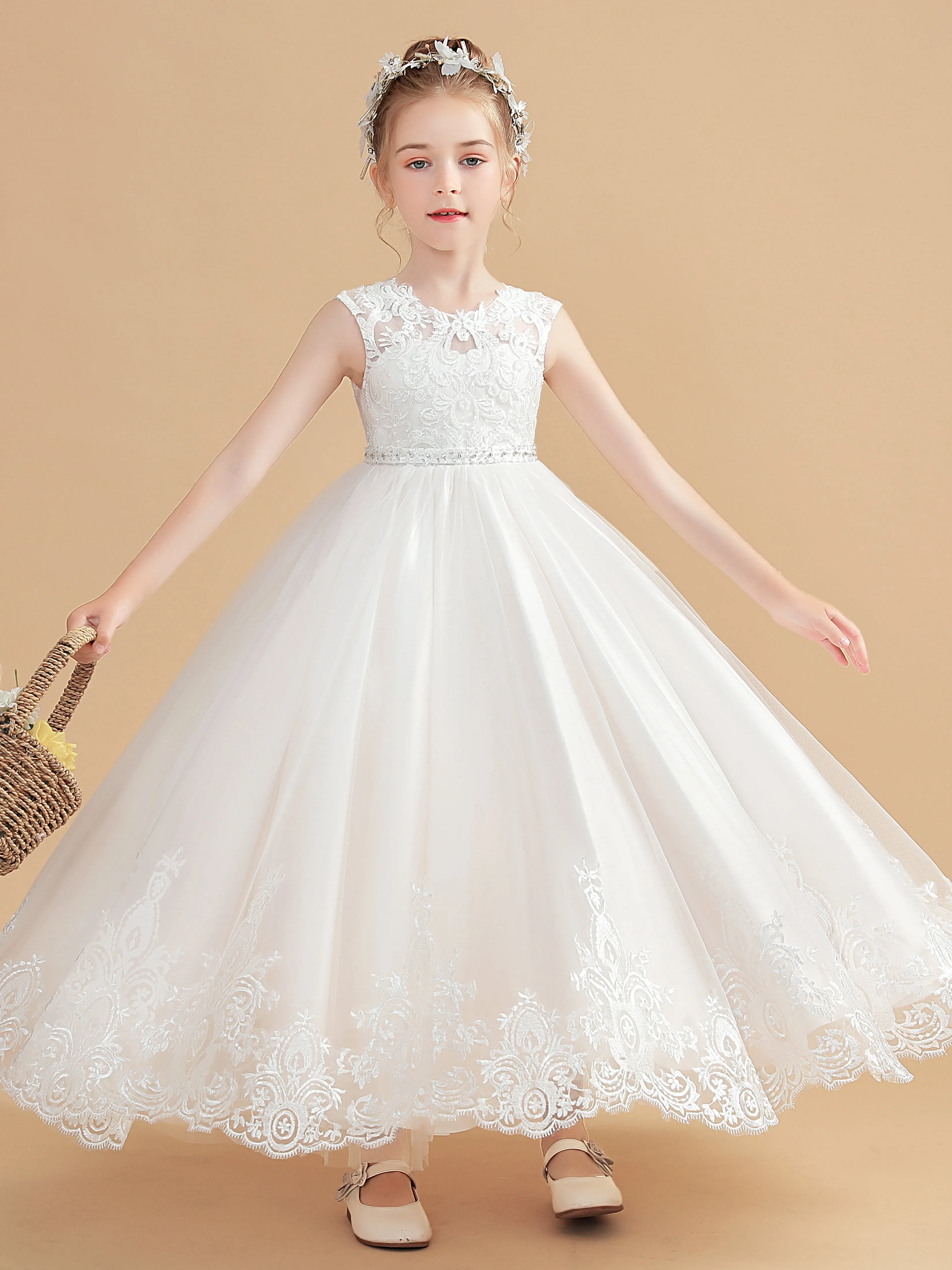 Tulle Sleeveless Princess Dress for Girls