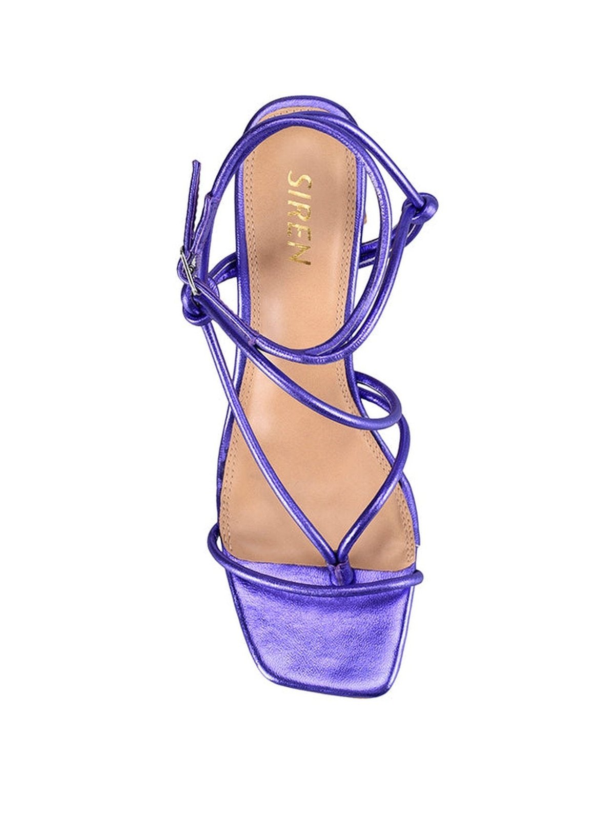 Purple Metallic Leather Kilby Block Heel Sandals