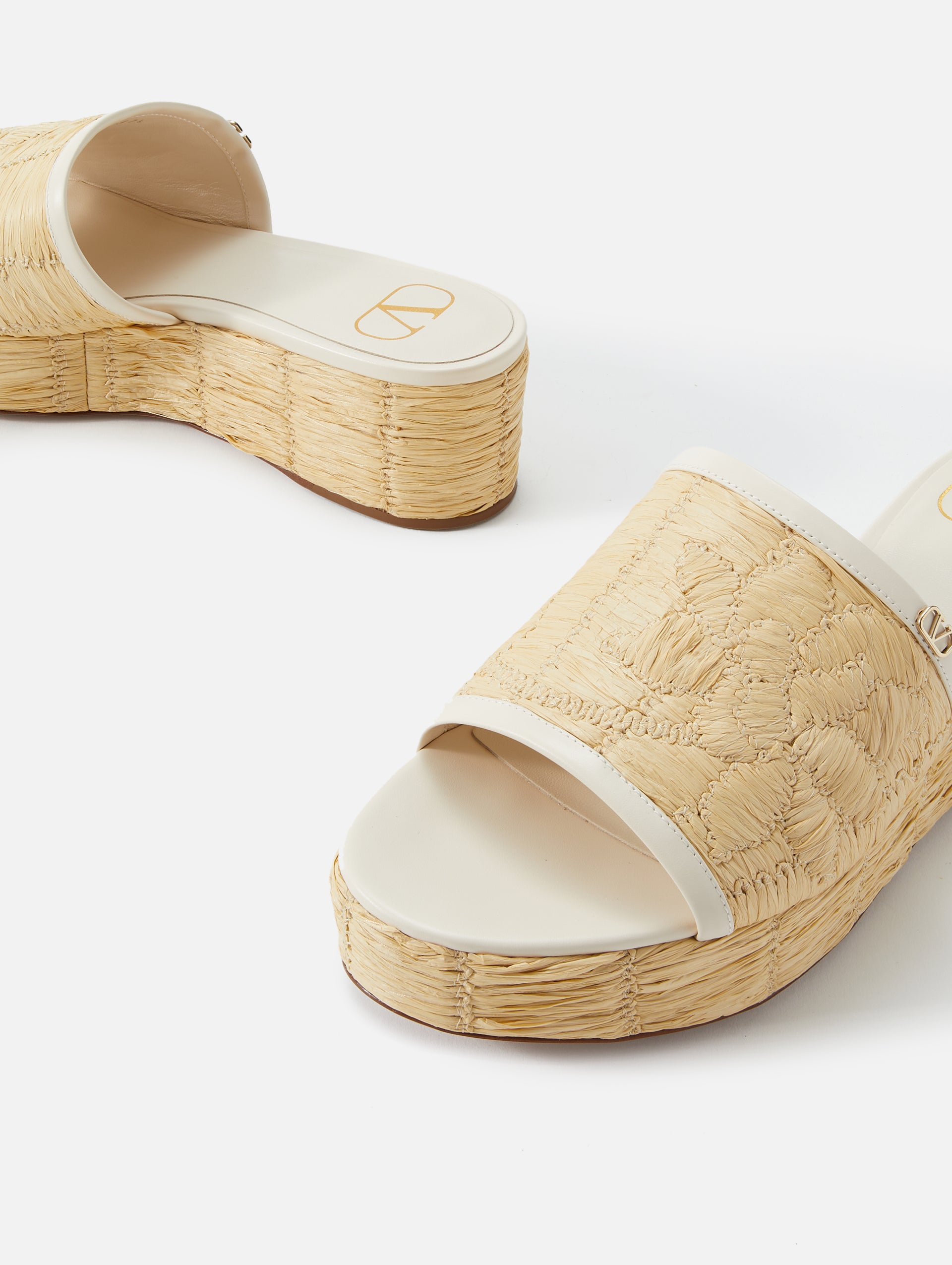 Raffia Slide Sandals