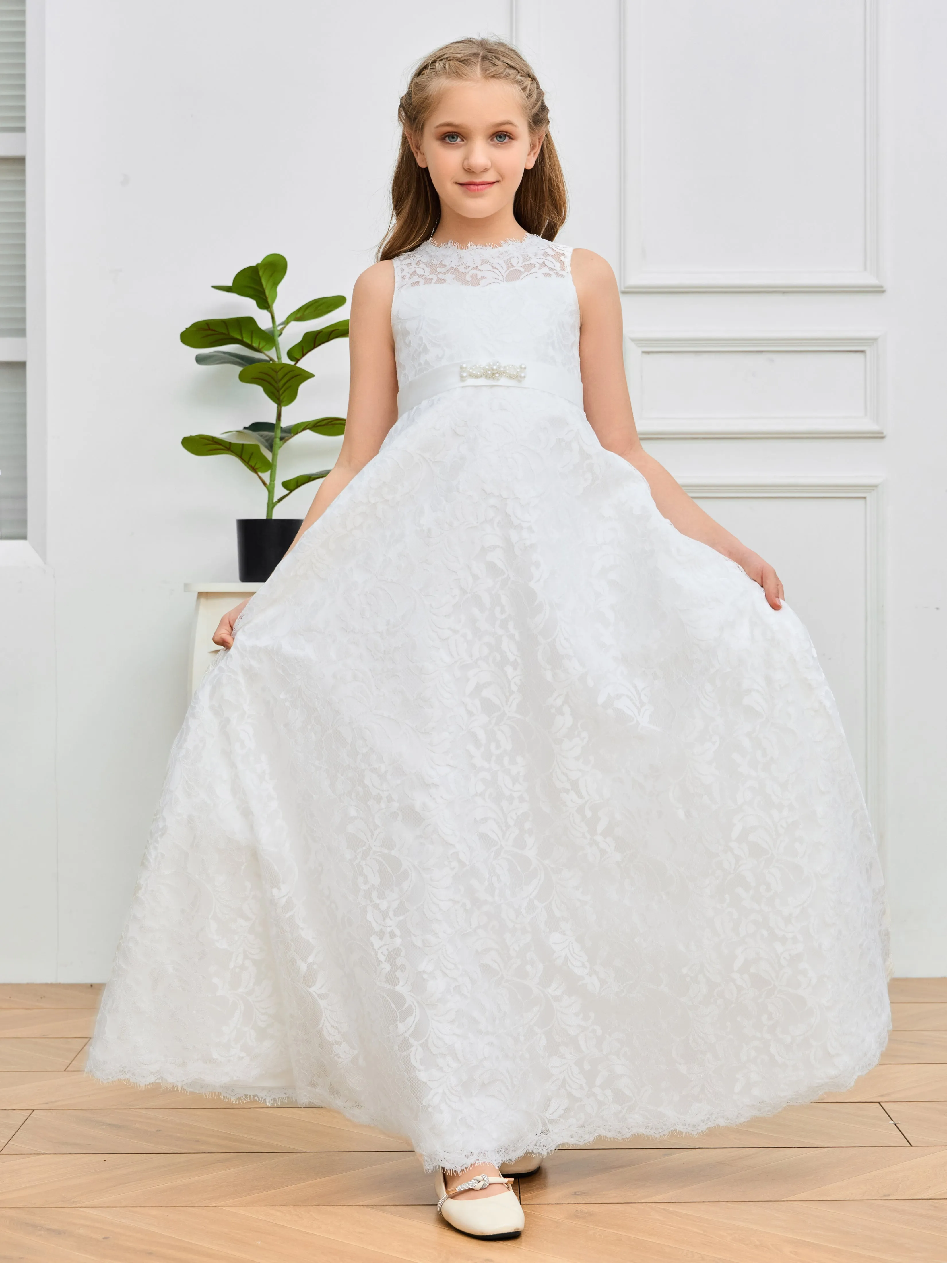 Elegant Lace Girls' Dress