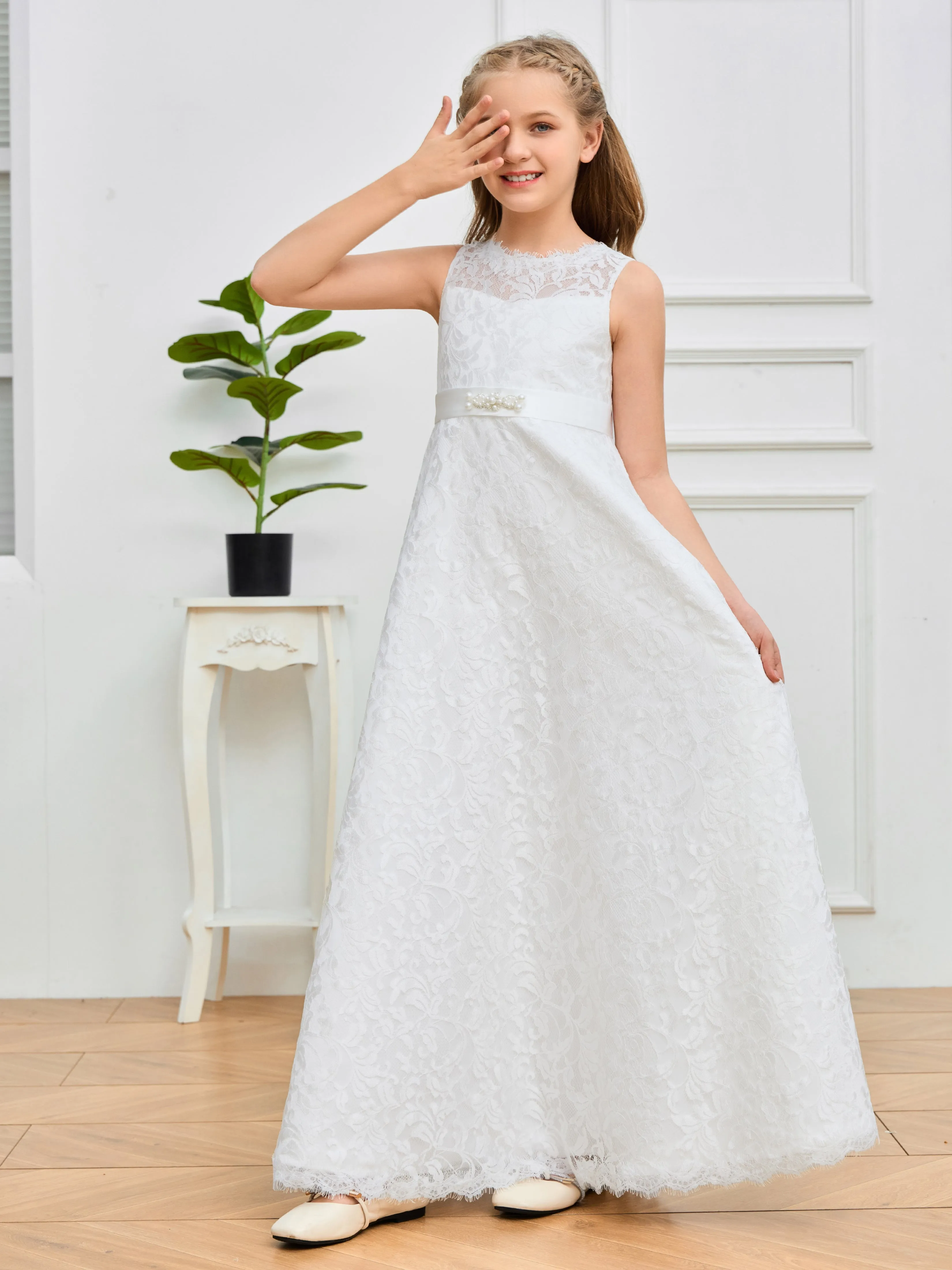 Elegant Lace Girls' Dress