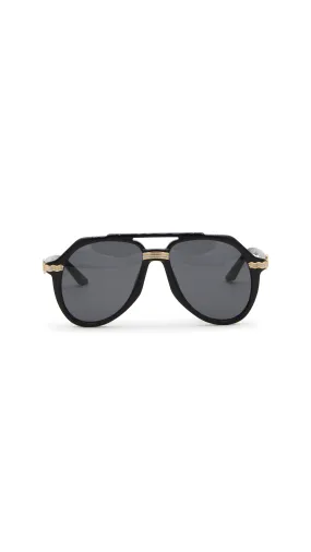 Rajio Pilot-frame Sunglasses - Black