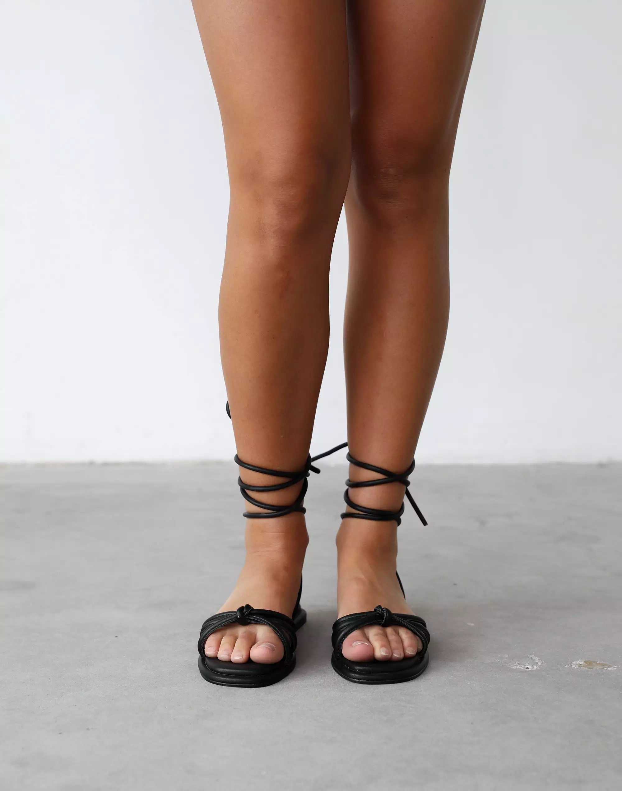 Raye Sandals - Black Smooth PU Therapy Sandals