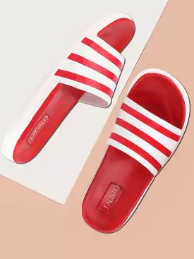 Red Men's Casual Slip-On Flip-Flops