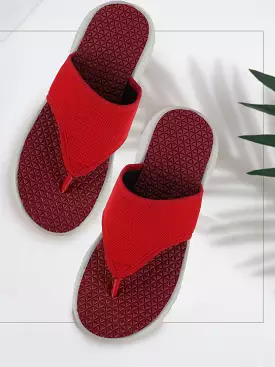 Red Slip On Slider Flip Flops for Men