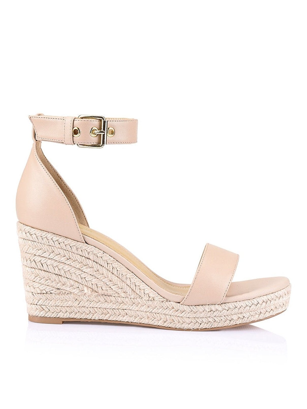 Reign 2 Nude Leather Wedge Sandals