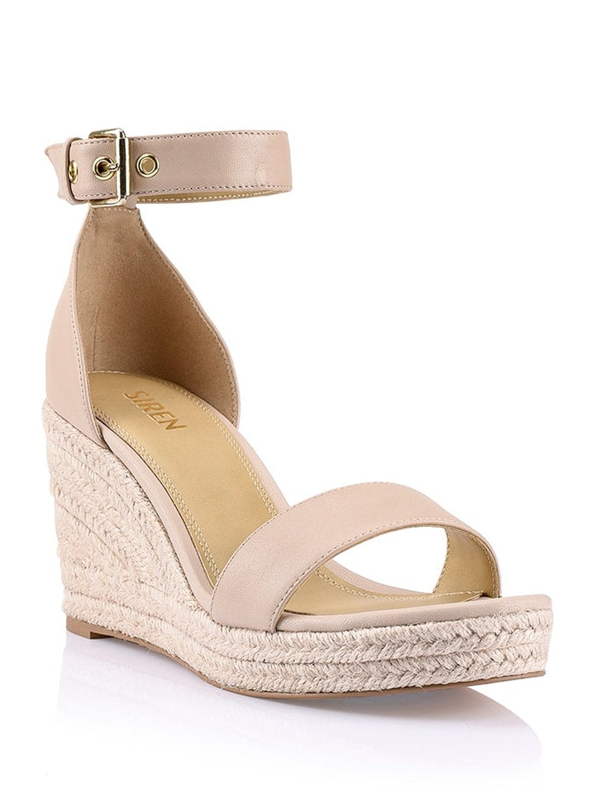 Reign 2 Nude Leather Wedge Sandals