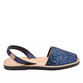 Renewed Glitter Leather Kids Menorcan Sandal - Iker 1097R