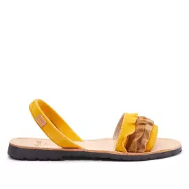 Renovated Leather Women's Open Toe Menorcan Sandal - Rueda 2082