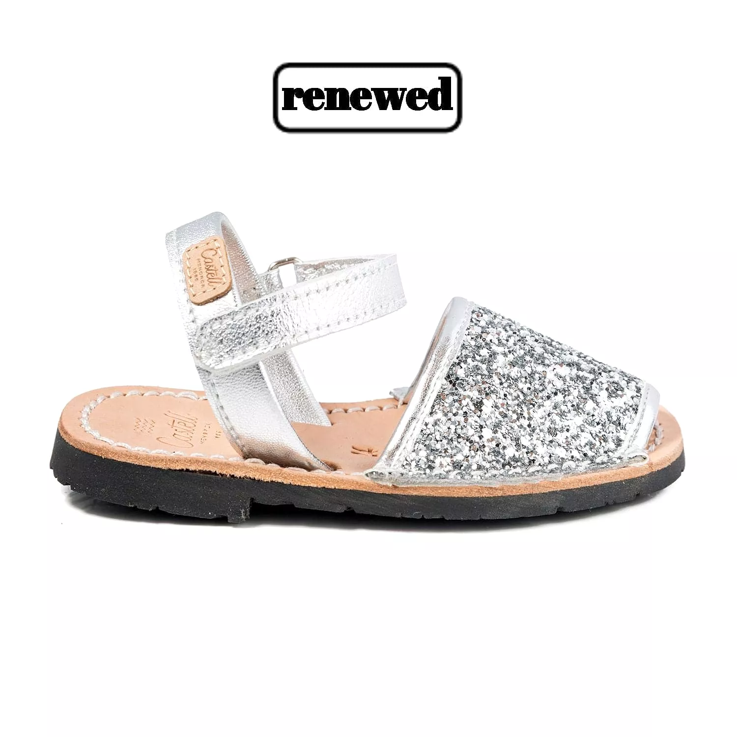 Renovated Sparkling Glitter Leather Children's Open Toe Sandal - Iker 1002R Glitter