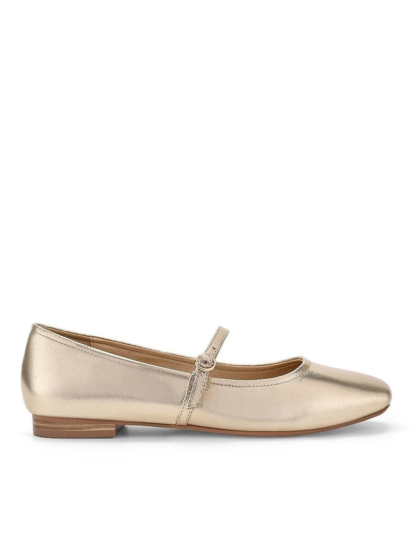 Rey Mary Jane Ballet - Gold Metallic Leather: Customize your style with the stunning gold metallic leather Rey Mary Jane Ballet 