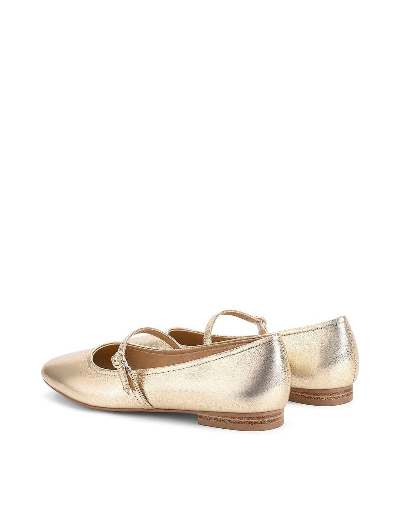 Rey Mary Jane Ballet - Gold Metallic Leather: Customize your style with the stunning gold metallic leather Rey Mary Jane Ballet 