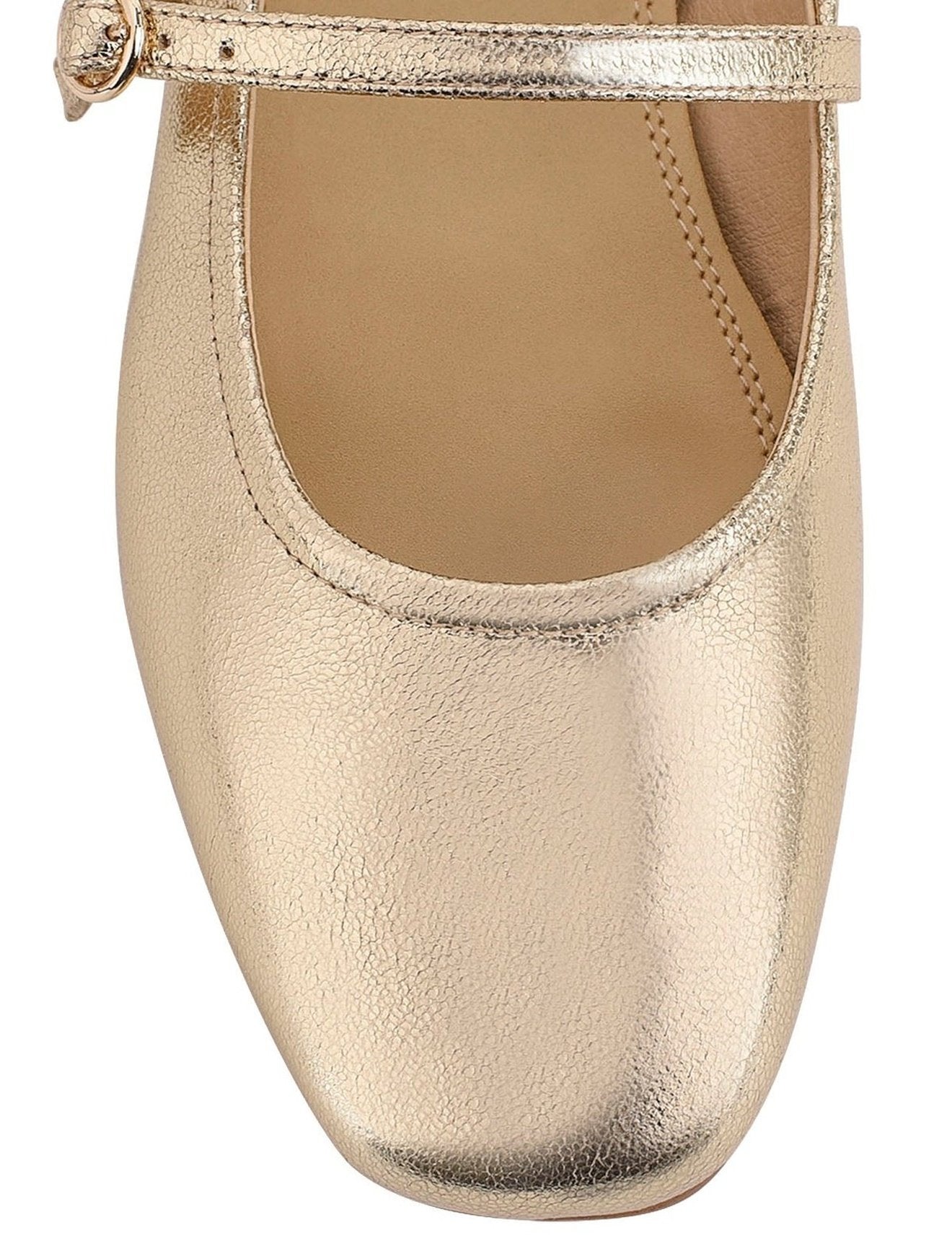 Rey Mary Jane Ballet - Gold Metallic Leather: Customize your style with the stunning gold metallic leather Rey Mary Jane Ballet 