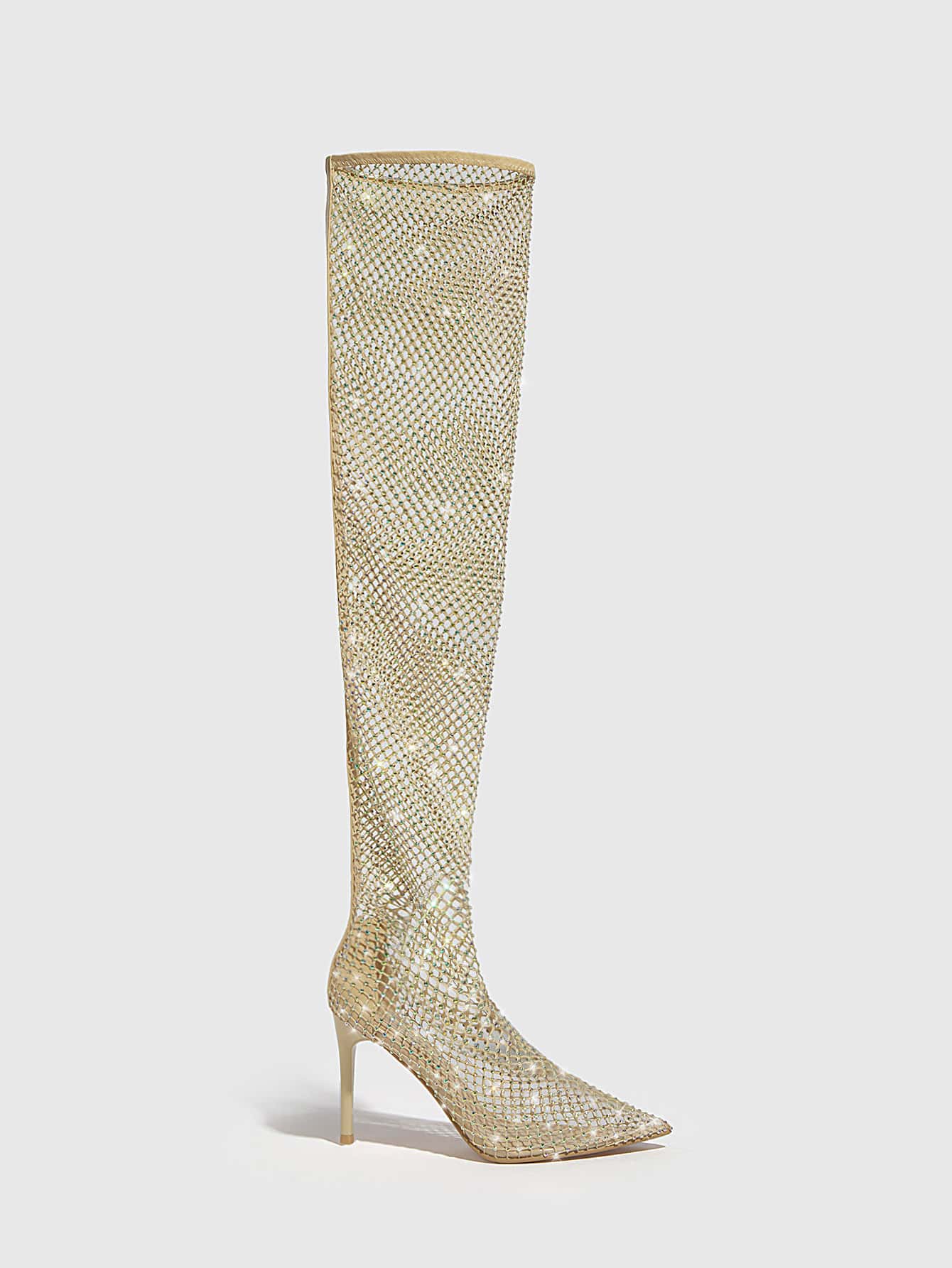 Rhinestone hollow boots