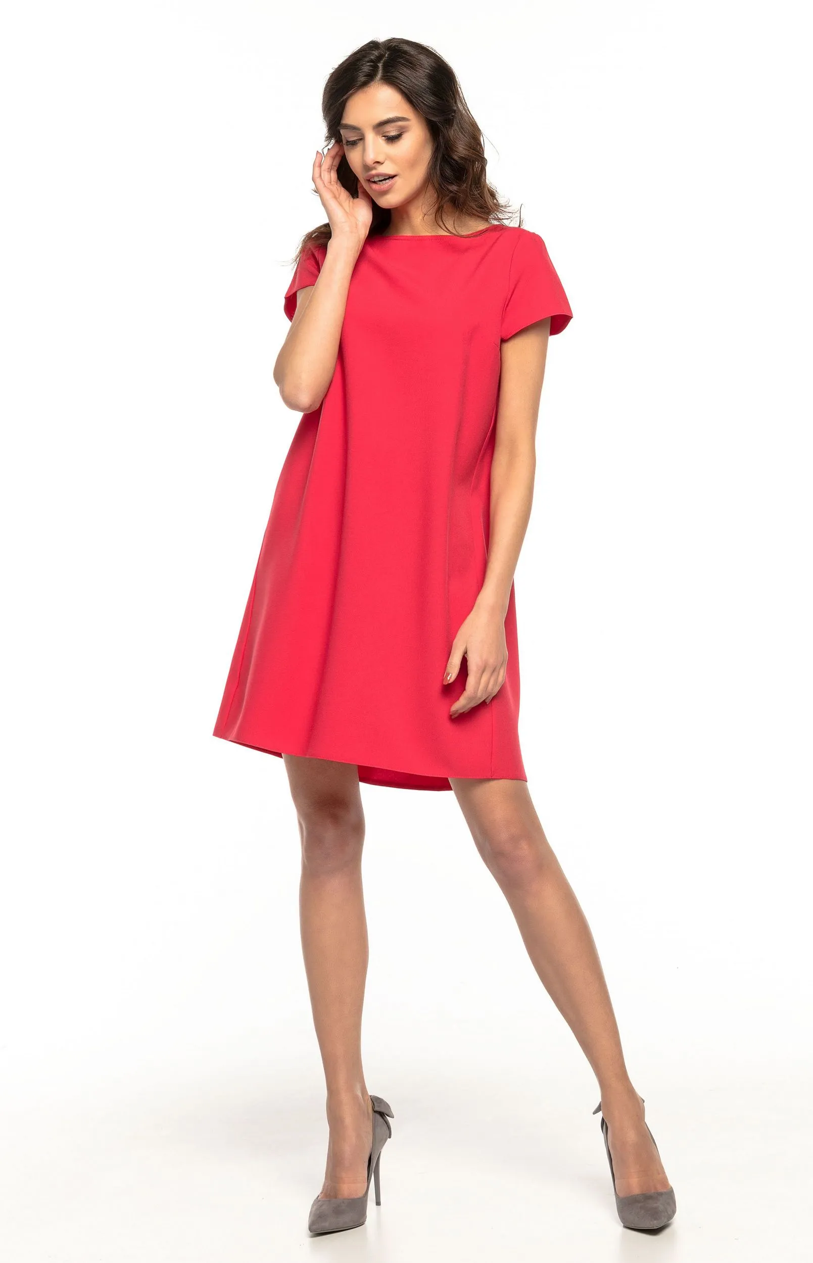 Short Red Loose-Fitting Dress