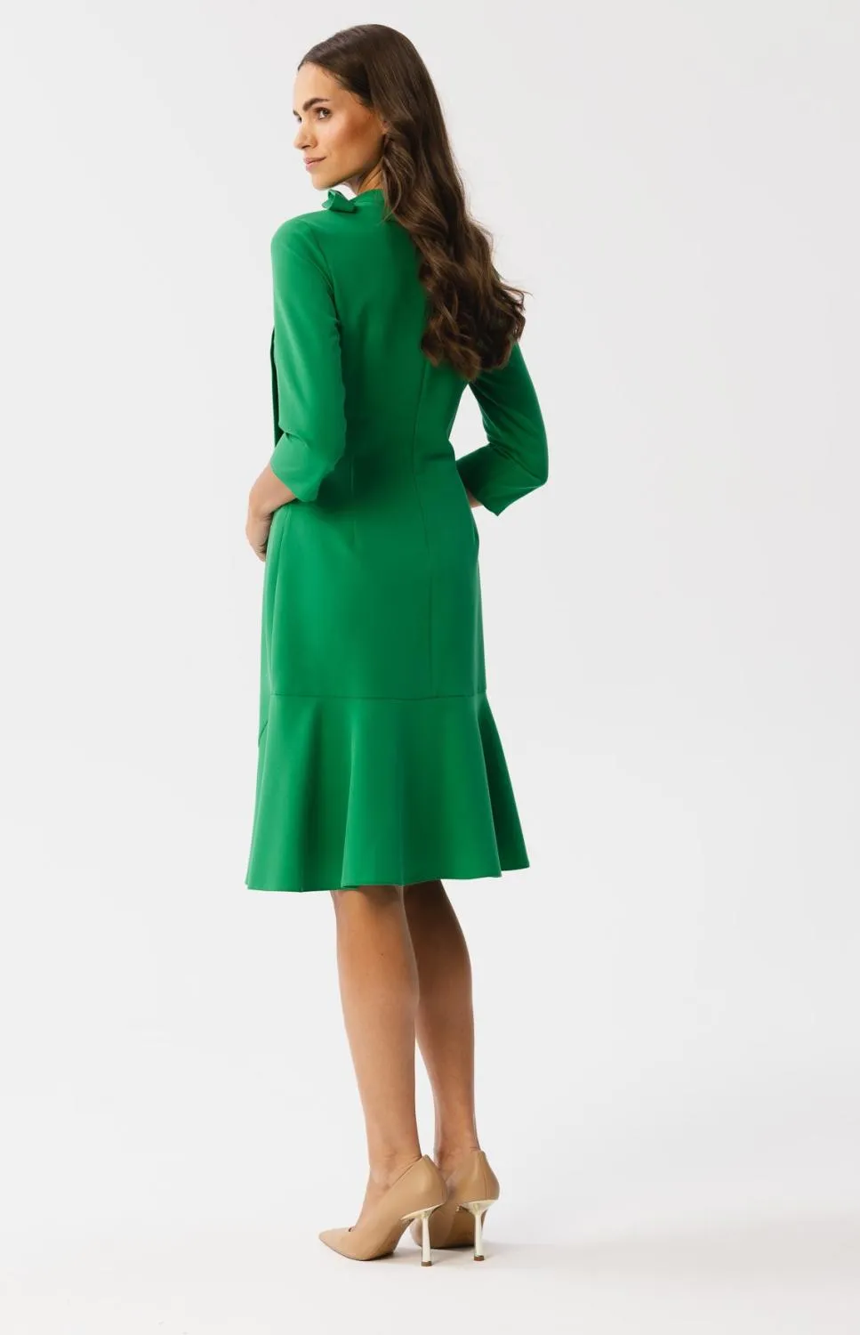 Green Tie Collar Dress